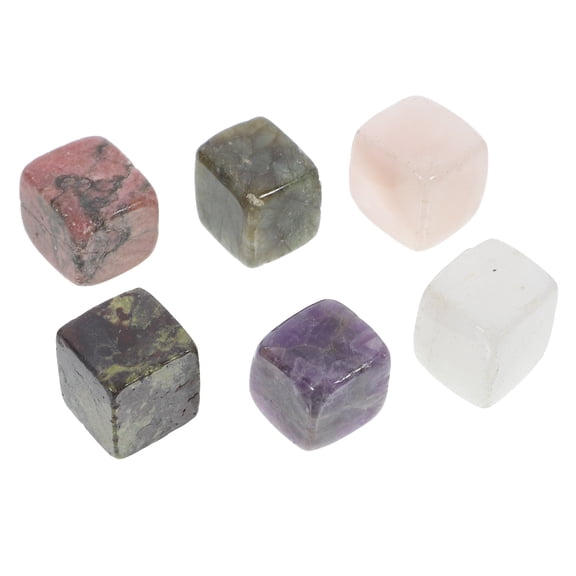 RUNROTOO 6 Pcs Whiskey Stone Ice Cubes Quartz Stone Chilling Drinks Accessories for Home Use