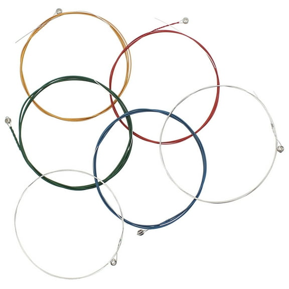 RUNROTOO 6 x Strings Guitar String Replacement Metal for Practice Diameter 0.25mm to 1.19mm