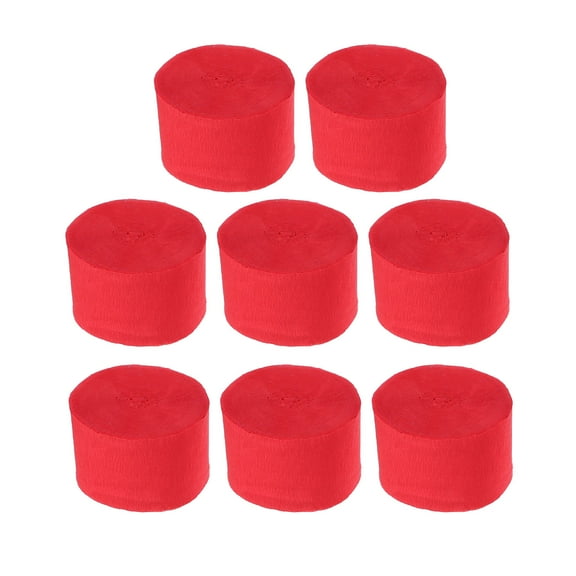 RUNROTOO 8 Rolls Party 2500x1.8in Red Crepe Paper Streamers For Christmas