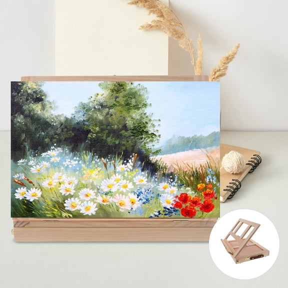 RUNROTOO Artists Drawing Easel 1Pcs Height Adjustable Lightweight Wooden Tabletop Stand Khaki 13.4X10.2X2.0In