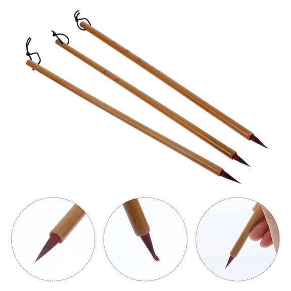 RUNROTOO Bamboo Calligraphy Brushes 4Pcs for Art Class and Professional Use 10.9in