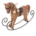 Rustic Rocking Horse RUNROTOO Brown Retro Wooden Rocking Horse Statue Rustic Handcrafted ...