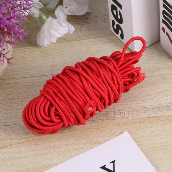 RUNROTOO Elastic Bands For Sewing Red 1PC 10M Long Round Stretch Rope For Pendant