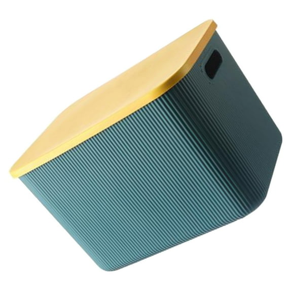 RUNROTOO Rectangular Plastic Storage Bin for Home and Office 1Pcs 10.2X7.4X6.4in Blue