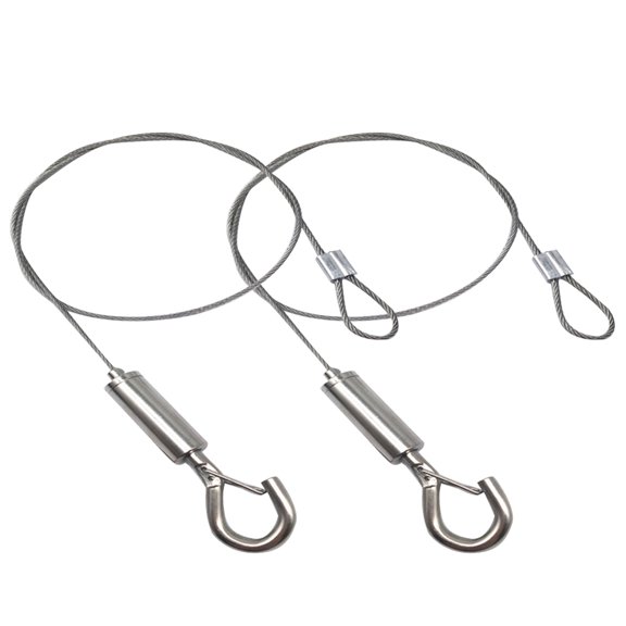 RUNROTOO Stainless Steel Ceiling Suspension Wire Ropes, 150cm Hanging Cable Set for Lights and Displays