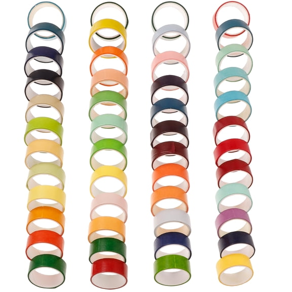RUNROTOO Stationery Tape 48 Rolls Washi Tapes Assorted Color Decorative for Diy Projects and Paper Crafts