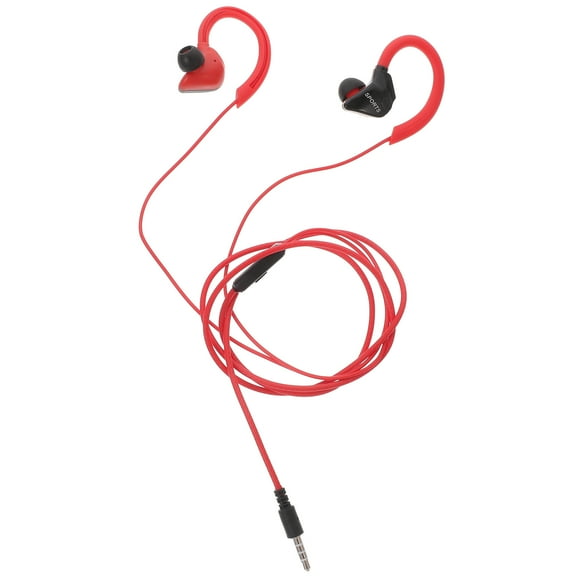 RUNROTOO Wired Earphones 1 Pair Red Silicone Waterproof for Sports Compatible Use