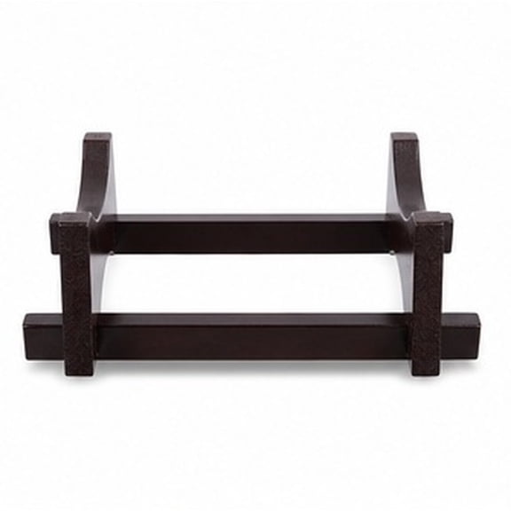 RUNROTOO Wooden Wine Barrel Rack Stand for Home with Sturdy Brown Oak Base and Rustic Countertop Display