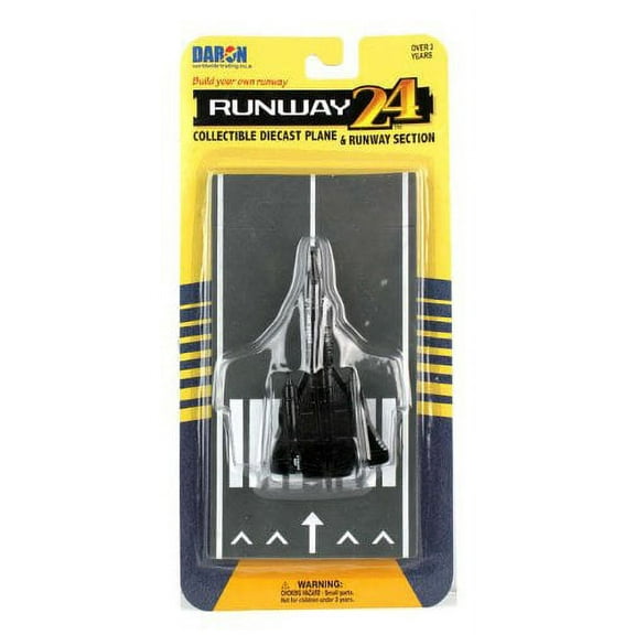 Lockheed SR-71 Blackbird Aircraft Black "United States Air Force" with Runway Section Diecast Model Airplane by Runway24
