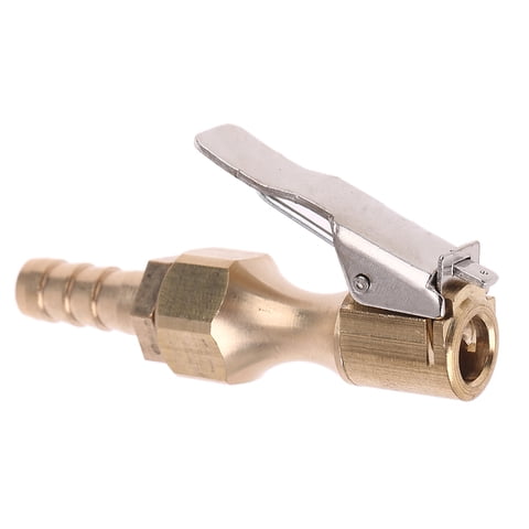 RUNZETA 1/4"Lock on Air Chuck Mini Air Compressor Portable Tire Inflator Tyre Chuck Hose End 8mm Barb Connector for Hose Repair