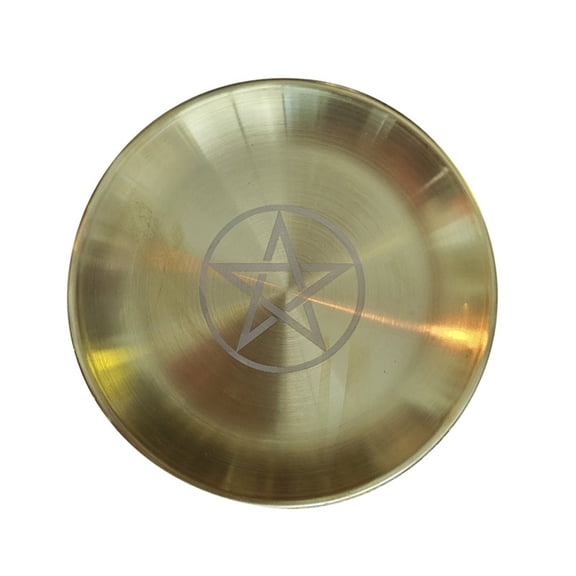 RUNZETA 5.51" Pentagram Candle Holder Steel Plate Wiccan Incenses Holder for Altars Ritual Prayers Smudging Decoration