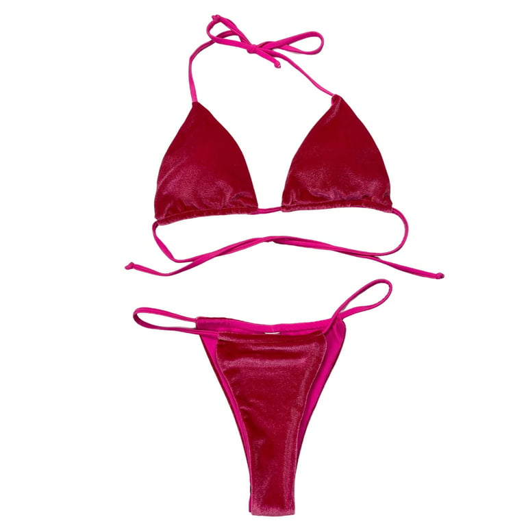Fashion (red 3039) Mini Bikini Swimwear For Women 2023 Halter