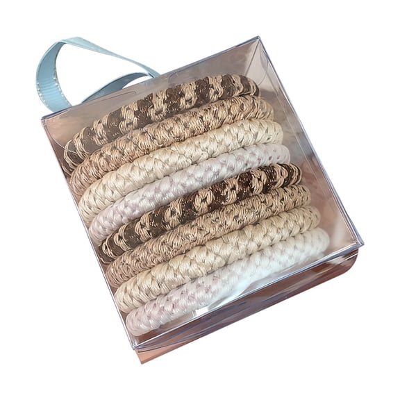 RUNha 16PCS Elastic Mixed Color for Women, Cotton Bands Soft Woven Ponytail Holders for Thick Hair and Curly Hair, No Damage Hair Tie Bracelets Stretch Hair Bobbles