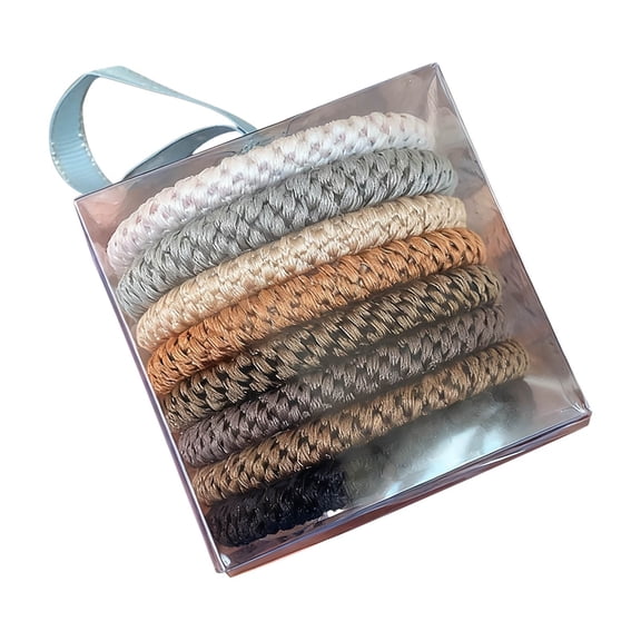 RUNha 16PCS Elastic Mixed Color for Women, Cotton Bands Soft Woven Ponytail Holders for Thick Hair and Curly Hair, No Damage Hair Tie Bracelets Stretch Hair Bobbles