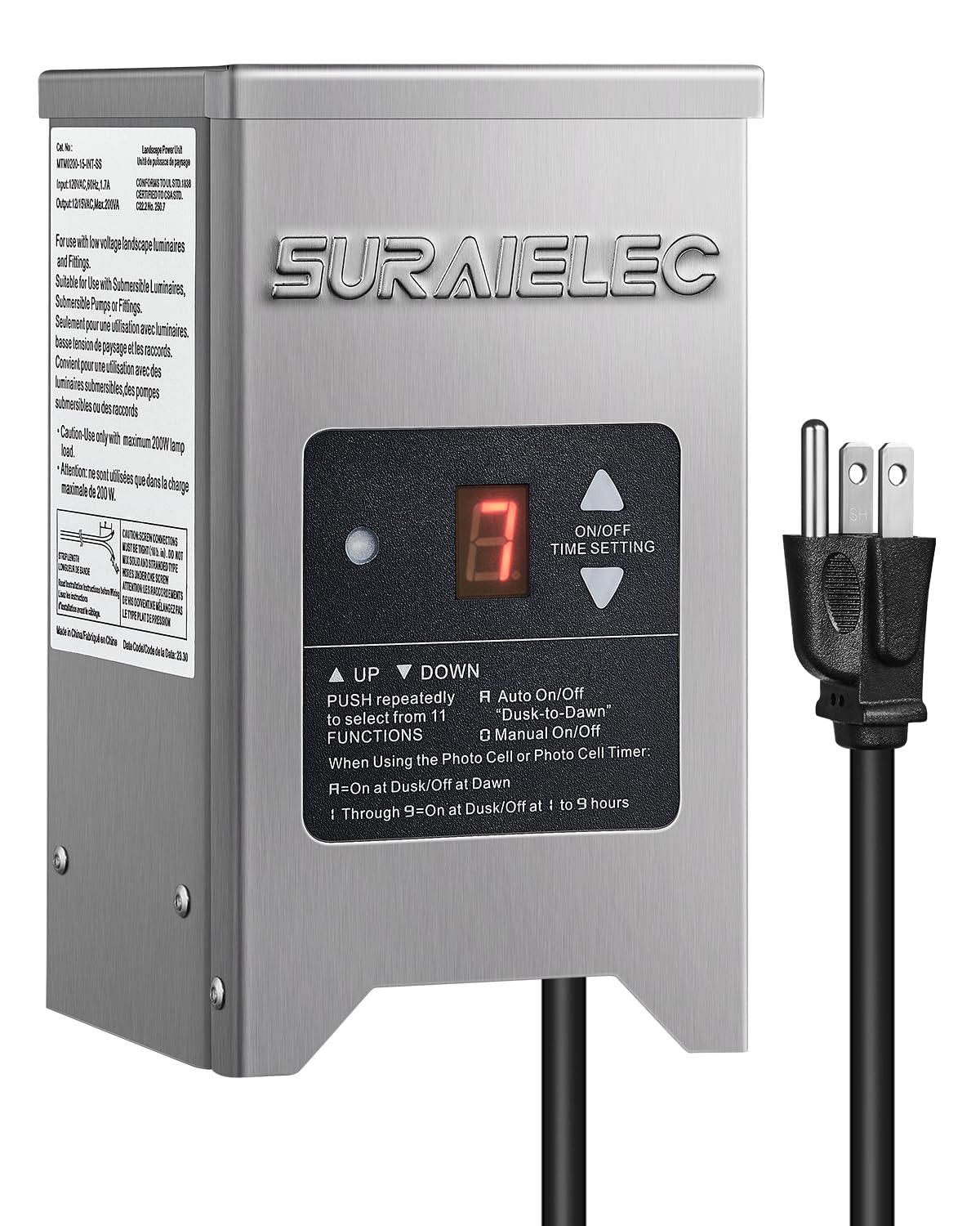 RUO Low Voltage Landscape Transformer, 300W Outdoor Light Transformer