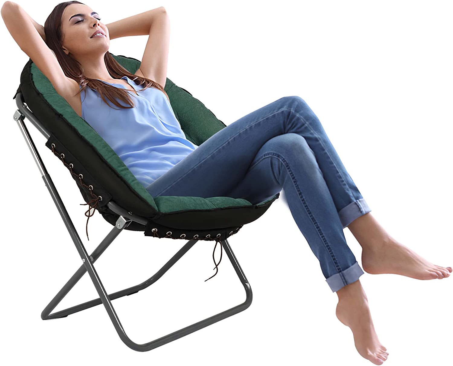 RUO Saucer Chairs for Adults, Oversized 265 lb Saucer Chair for Bedroom