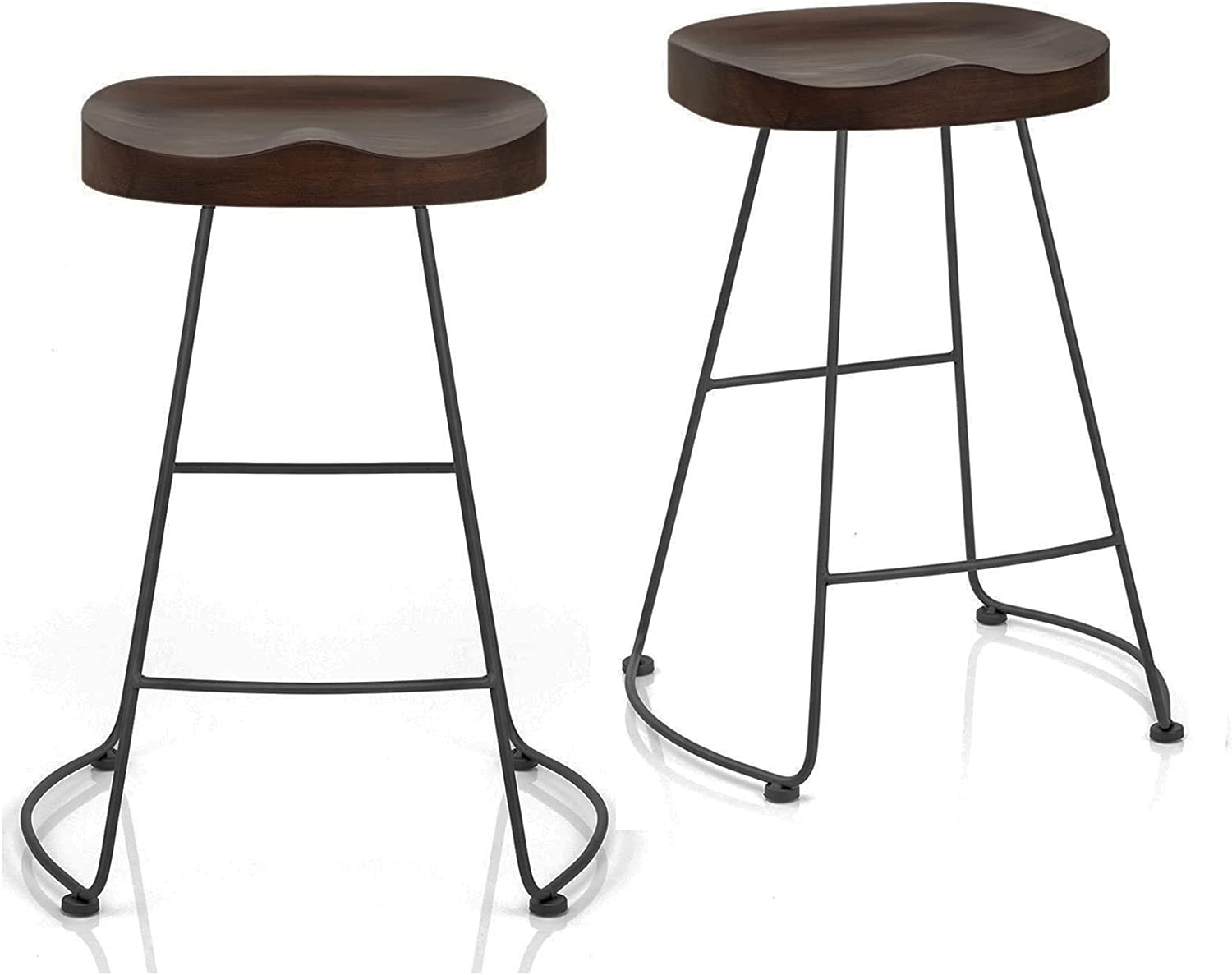RUO Set of 2 American Elegant Retro Country Style Bar Chair, Modern