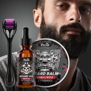 RUOALL Beard Care Duo - Premium Beard Oil & Beard Balm Set for Conditioning, Styling & Growth, Complete Grooming Kit with Jojoba & Argan Oils