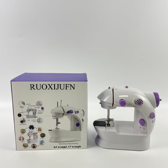 RUOXIJUFU Sewing machinery,Mini Sewing Machine for Beginner, Dual Speed Portable Machine with Extension Table, Light, Sewing Kit for Household, Travel