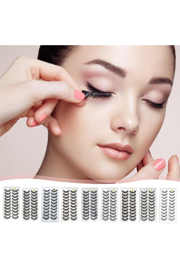 10Pairs Long Cross False Eyelashes Fake Thick Black Eye Lashes Dense Nice Hot Q7 M8O9