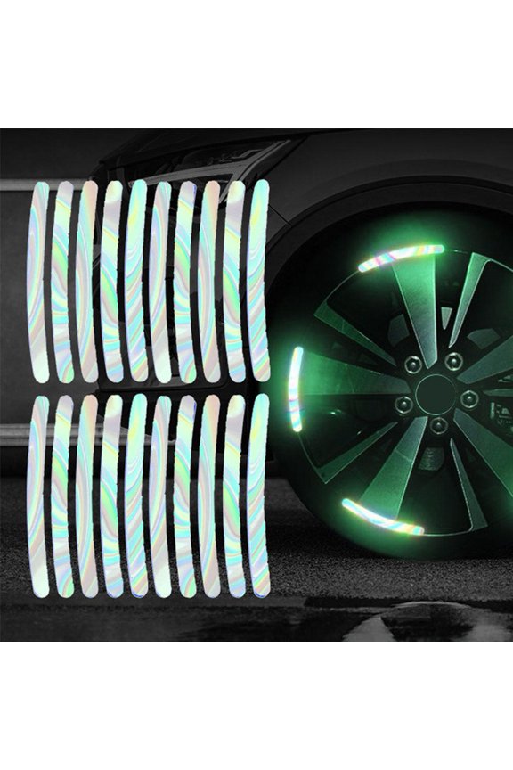 20pcs Reflective Stickers,Reflective Wheel Stripe Decal,Night Driving Reflecti Stickers,Waterproof Warning Reflective