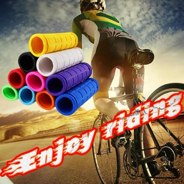 2x Soft Rubber Bike Handlebar Grips – Universal Fit For BMX, MTB, Mountain Bikes (22.2mm, 12cm)