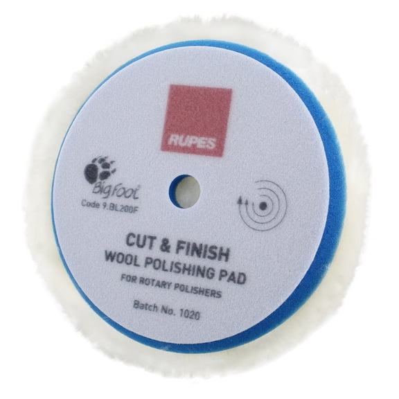 RUPES Wool Buffing Pads 8 Inch Polishing Pads - 1 Pack Rotary Polisher Pads