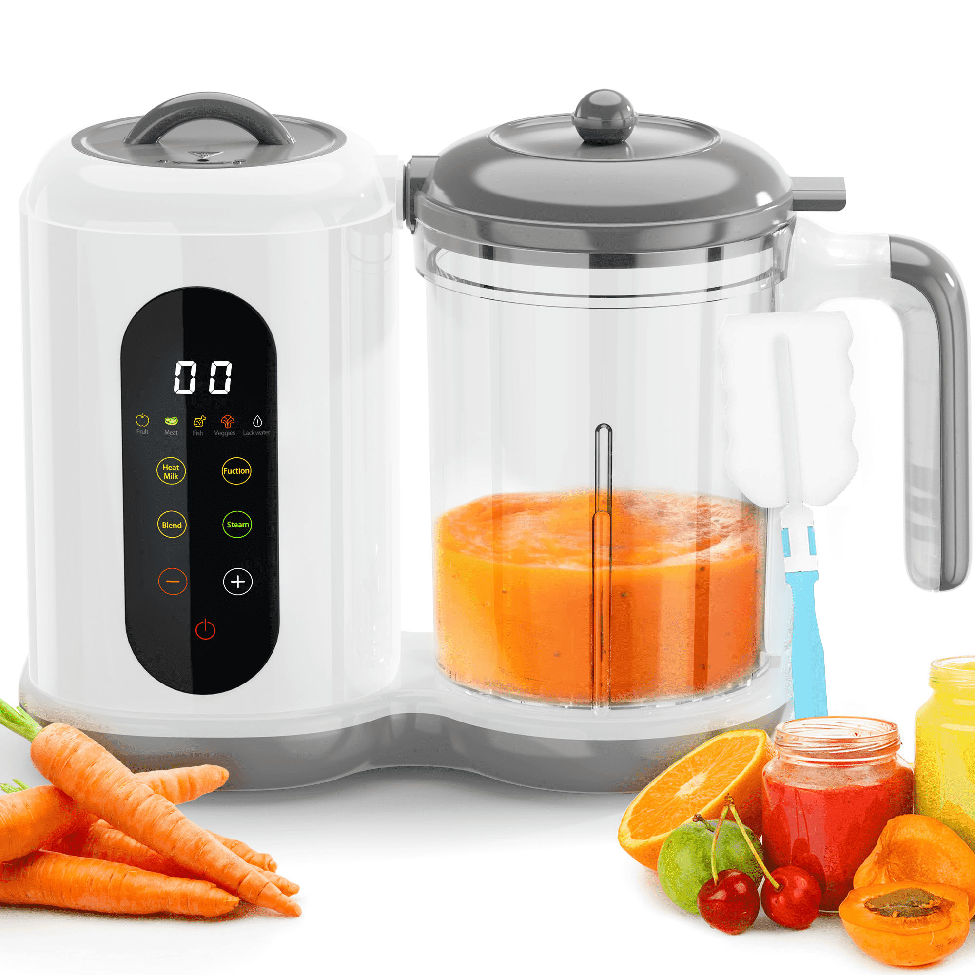 RUPOUN Baby Food Maker and Steamer, Food Processor, Blender and Puree Maker, Gift for Healthy Homemade Meals, Child, Infant, Toddler, White