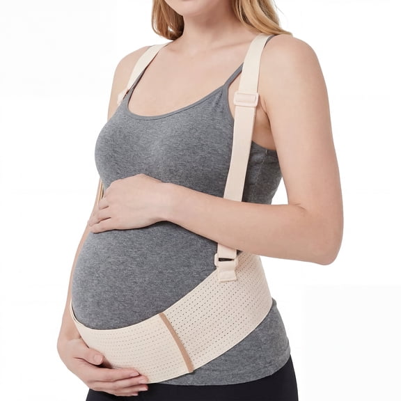 RUPOUN Maternity Belly Band – Back & Abdomen Support for Pregnant Women, Beige