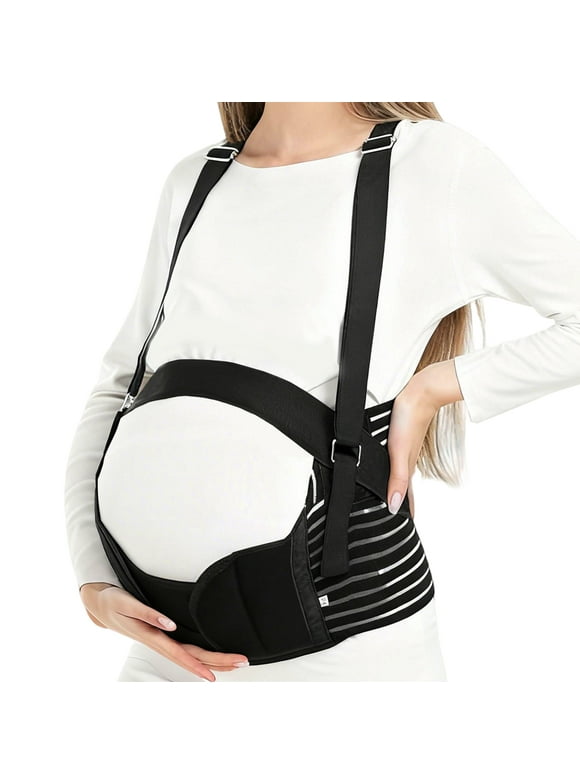 Maternity Belly Bands for Pregnant Women, Maternity Belt, Adjustable Pregnancy Belt for Back, Pelvic Support, Comfortable, Black