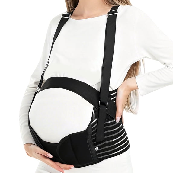 RUPOUN Maternity Belly Bands for Pregnant Women, Maternity Belt, Adjustable Pregnancy Belt for Back, Pelvic Support, Comfortable, Black
