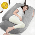 thumbnail image 1 of RUPOUN Pregnancy Pillow U Shaped Full Body Soft Maternity Pillow 70 Inch with Removable Velvet Cover, 1 of 8