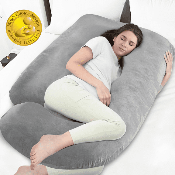 RUPOUN Pregnancy Pillow U Shaped Full Body Soft Maternity Pillow 70 Inch with Removable Velvet Cover
