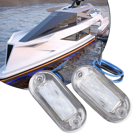 RUQLKF 2PCS Marine Boat Transom LED Stern Light Cold White LED Tail Lamp Yacht Accessories LED Courtesy Lights