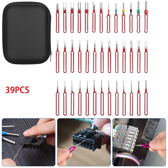 RUQLKF 39x Terminal Removal Tool Kit/Set Depinning Tool Electrical Connector Pin Removal With Box Stainless Steel 301 Tool