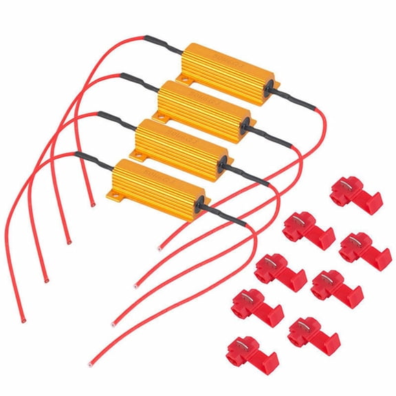 RUQLKF 4x 50W 6 Ohm Load Resistor For Fix LED Bulb Fast-Hyper Flash Turn Signal Blinker