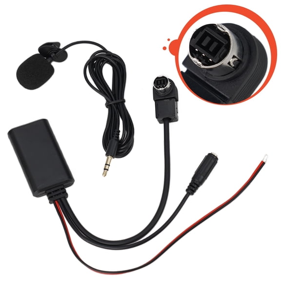 RUQLKF 5 0 AUX Adapter Cable with Microphone for Alpine IDAX100 IDAX200 Suitable for CDA 9854R 9856R 9857R 9883R 9885R 9887R Series