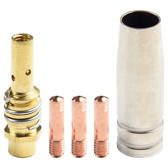 RUQLKF 5PCS MB15 15AK MIG Welding Contact Tip 0.6-1.2mm Nozzle Guard Welding Consumables