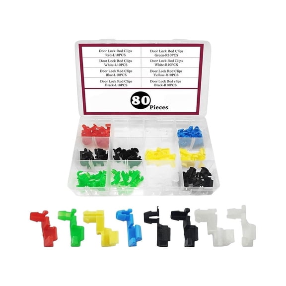 RUQLKF 80PC Door Lock Rod Clip Set Lock Linkage Fixing Door Handles Door Handle Clip Auto Interior Fasteners Fixing Clip