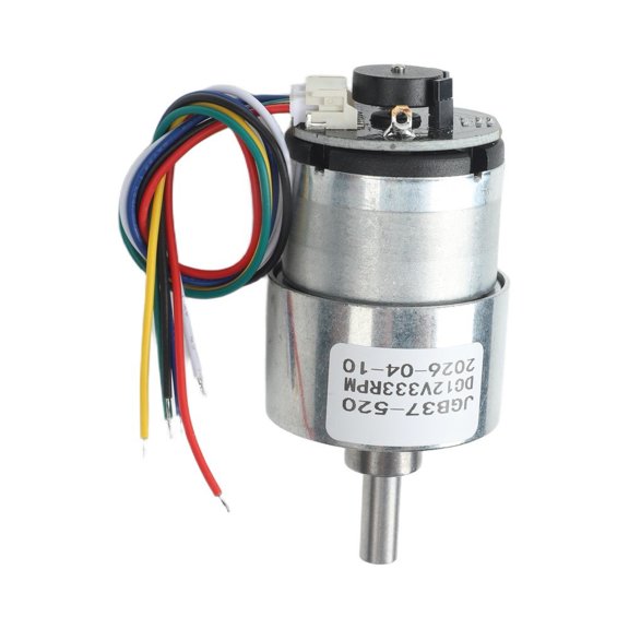 RUQLKF DC Motor With Encoder Is Primarily High-Torque JGB37-520 DC Gear Motor 6V12V24V - Adjustable Speed & Direction!