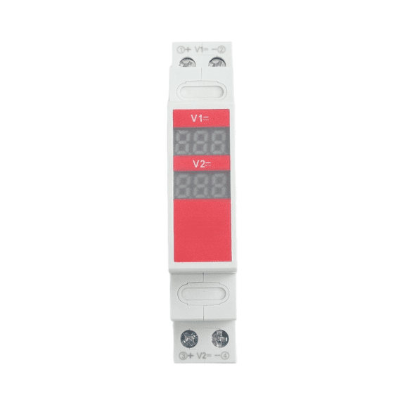 RUQLKF Dual Digital Display Voltmeter DC11V-310V Din Rail Mount LED Voltage Meter For Industrial Panel Test Measurement Detector