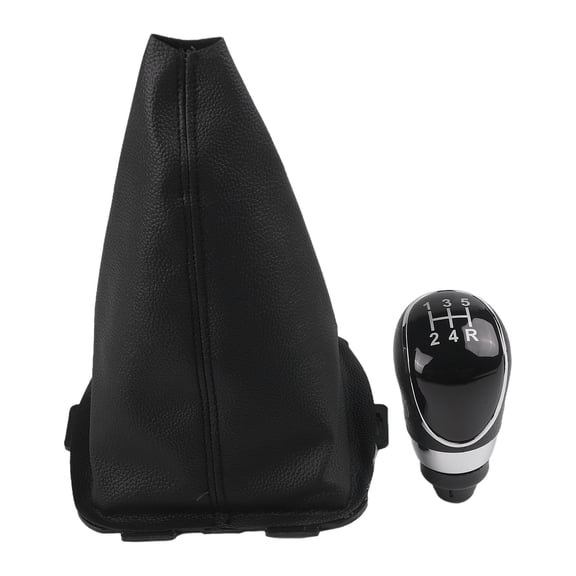 RUQLKF For Ford For Fiesta 2008-2012 5/6 Speed Gear Shift Lever Knob With Leather Boot Replacement Shift Knob Car Interior Parts