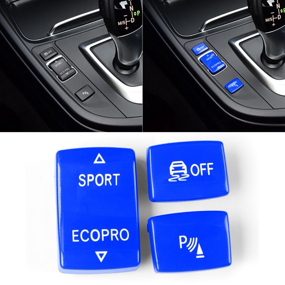 RUQLKF Pro P Button P Button P Button For BMW For BMW 1 2 3 4 Series F20 F22 F30 F32 For BMW ABS Rubberized Coating.Blue