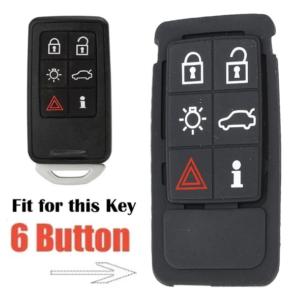RUQLKF Replacement 6 Button Rubber Pad Key Shell For Volvo XC60 XC 70 V70 S60 S80 Flip Remote Car Key Fob Case Cover Key Shell