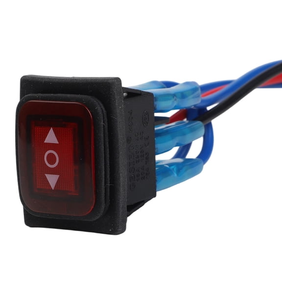 RUQLKF Waterproof Toggle Control Switch With Reset, for DC Motor Compatible, 12V/24V/220V, 16A, ABS Body, Black/red, For Power Supply