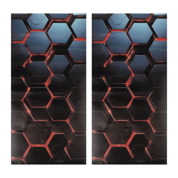 RUQLKF2x Car B-Pillar Decal Sticker for Honeycomb Door Post Decoration, Material Weather-Resistant Auto Exterior Trim, 19.68in x 9.84in, Black