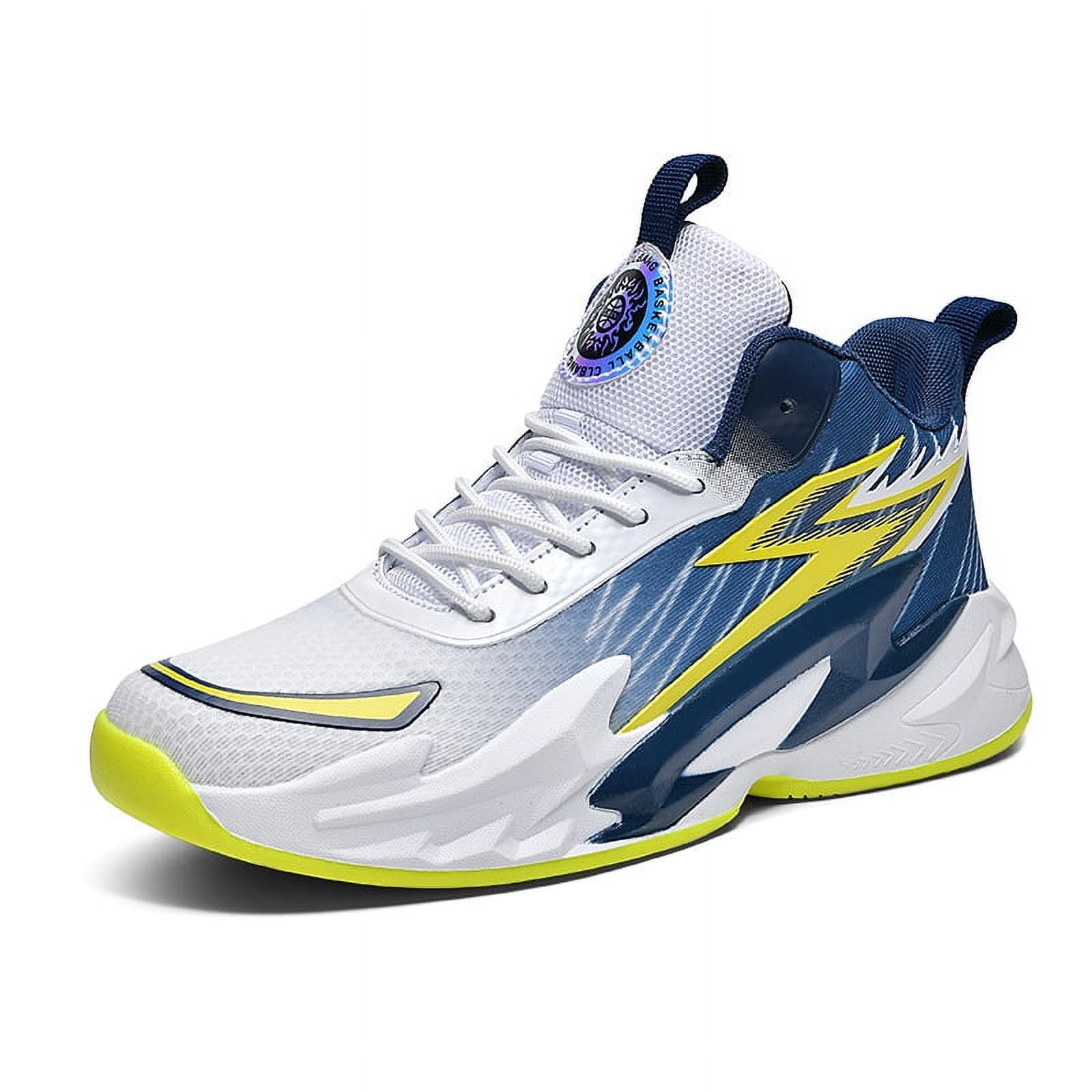 RURAN Men's High Top Basketball Shoes with Graffiti Style Sports Shoes ...