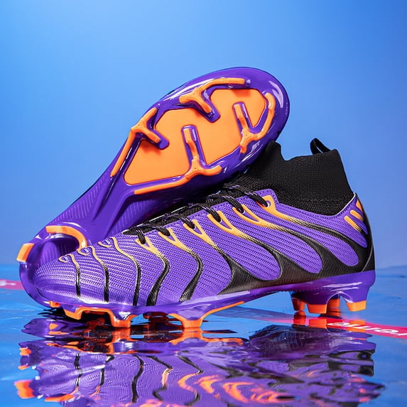 RURAN Men's Soccer Shoes Football Cleats Boy Girl High-Tops Lace-Up Youth Non-Slip Spikes Outdoor AG/FG Baseball Lacrosse Rugby Combat Boots