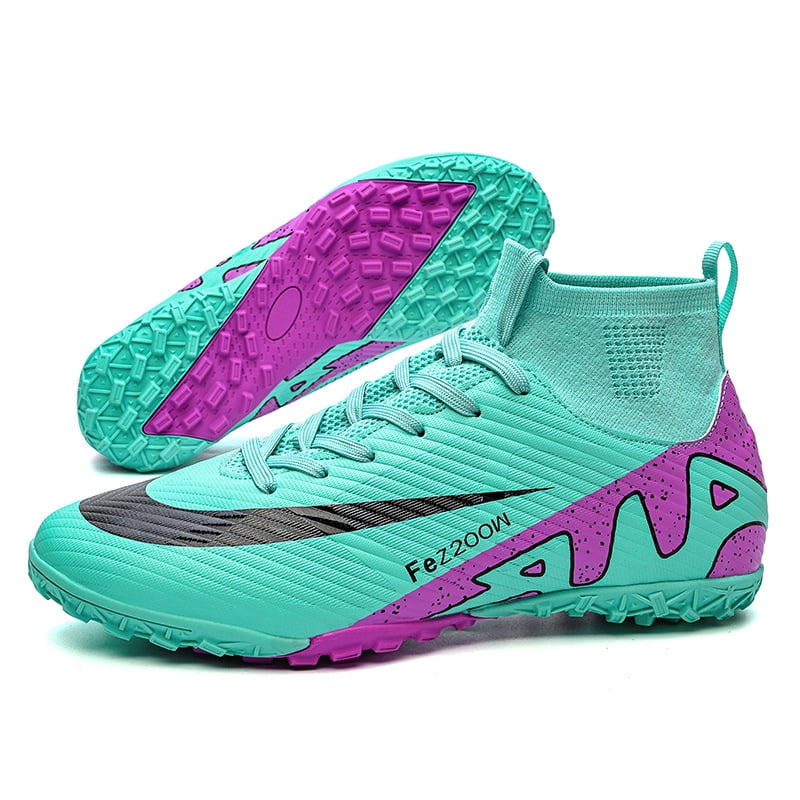 WCXTY Indoor Soccer Shoes Kids Wear Resistant Durable,Soccer Cleats Mens TF Shock Absorption,Youth Football Cleats Breathable Comfortable (Color : Black, Size