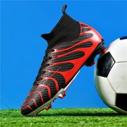 RURAN Men's Soccer Shoes Football Cleats with Lace-Up High-Tops Non-Slip Spikes